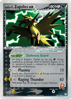Rocket's Zapdos ex 106/109 — EX O Retorno da Equipe Rocket