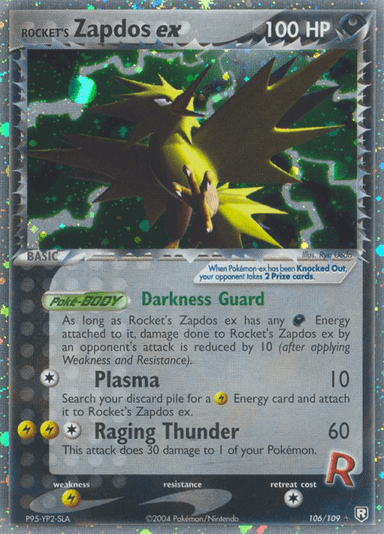 Carta Rocket's Zapdos ex 106/109 do set Team Rocket Returns — Pokémon TCG | Bynx