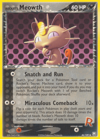 Carta Rocket's Meowth 46/109 do set Team Rocket Returns — Pokémon TCG | Bynx