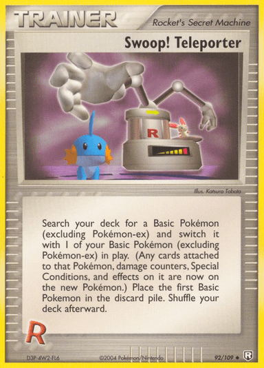 Carta Swoop! Teleporter 92/109 do set Team Rocket Returns — Pokémon TCG | Bynx
