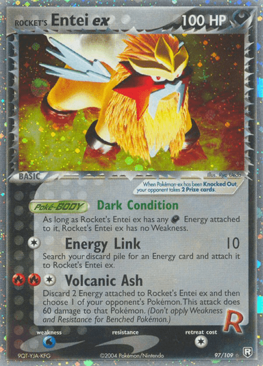 Carta Rocket's Entei ex 97/109 do set Team Rocket Returns — Pokémon TCG | Bynx