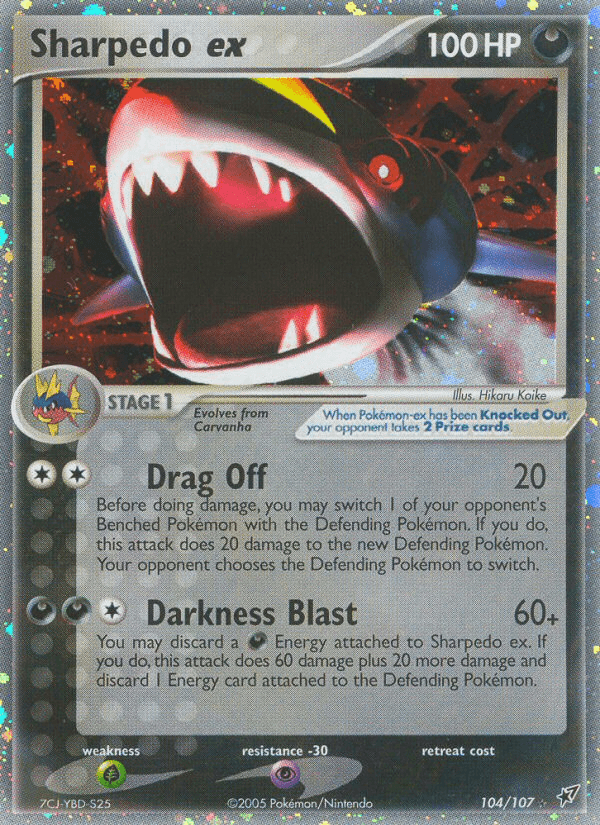 Carta Sharpedo ex 104/107 do set Deoxys — Pokémon TCG | Bynx