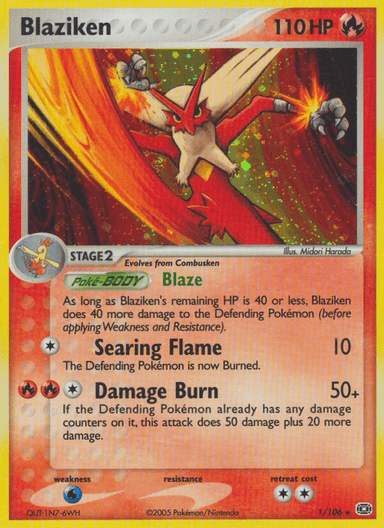 Carta Blaziken 1/106 do set Emerald — Pokémon TCG | Bynx