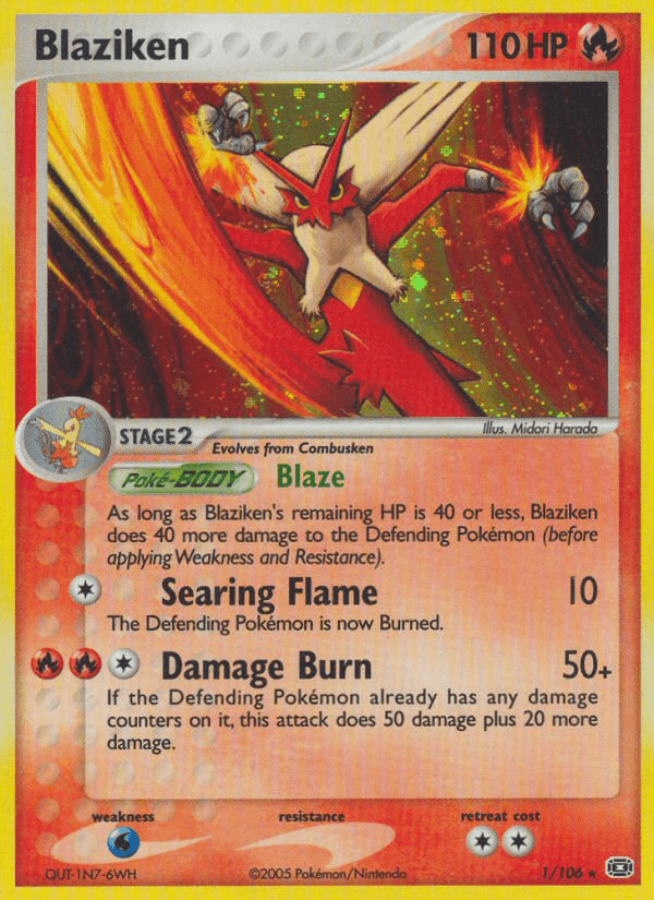 Carta Blaziken 1/106 do set Emerald — Pokémon TCG | Bynx