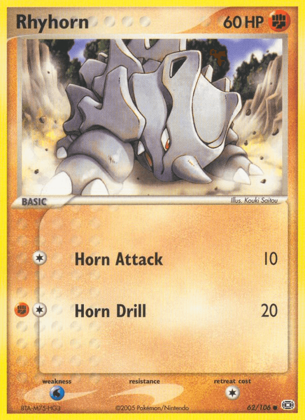 Carta Rhyhorn 62/106 do set Emerald — Pokémon TCG | Bynx
