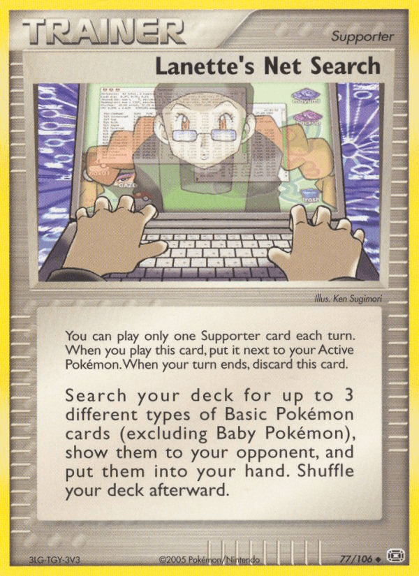 Carta Lanette's Net Search 77/106 do set Emerald — Pokémon TCG | Bynx