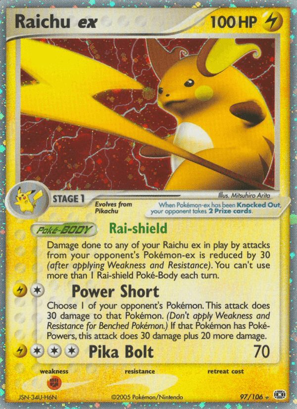Carta Raichu ex 97/106 do set Emerald — Pokémon TCG | Bynx