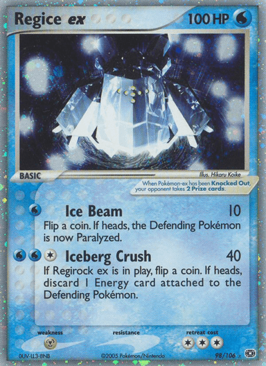 Carta Regice ex 98/106 do set Emerald — Pokémon TCG | Bynx