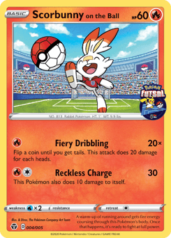 Carta Scorbunny on the Ball 4 do set Pokémon Futsal Collection — Pokémon TCG | Bynx