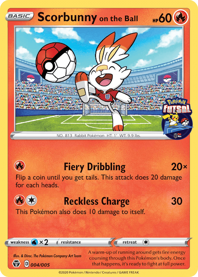 Carta Scorbunny on the Ball 4/5 do set Pokémon Futsal Collection — Pokémon TCG | Bynx