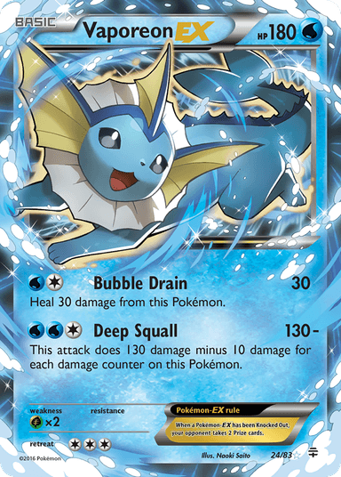 Carta Vaporeon-EX 24/83 do set Generations — Pokémon TCG | Bynx