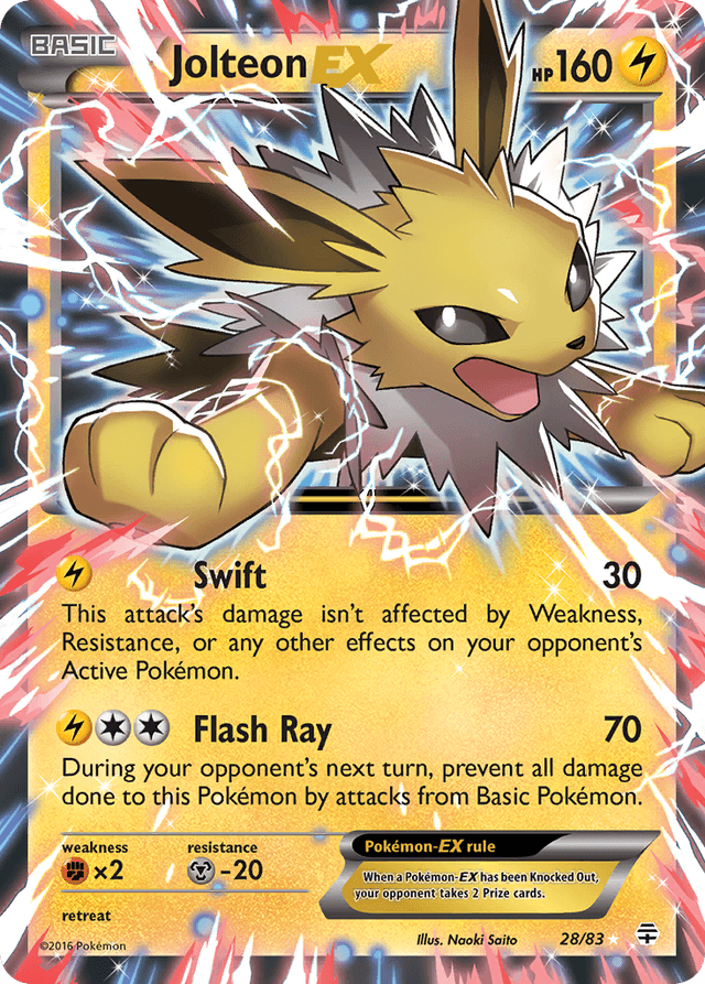 Carta Jolteon-EX 28/83 do set Generations — Pokémon TCG | Bynx