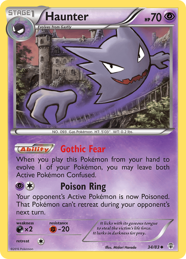 Carta Haunter 34/83 do set Generations — Pokémon TCG | Bynx