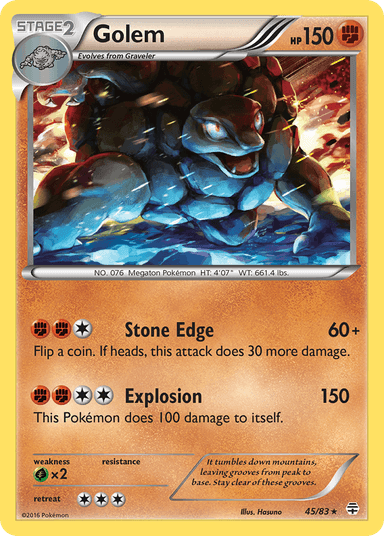 Carta Golem 45/83 do set Generations — Pokémon TCG | Bynx