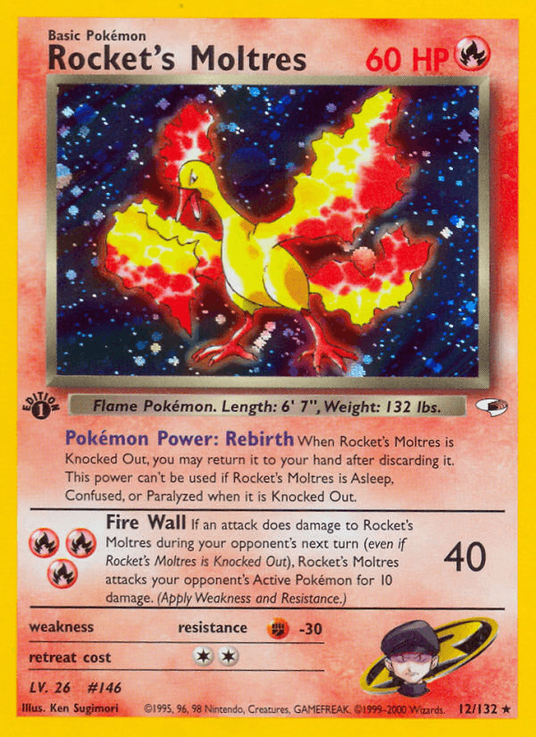 Carta Rocket's Moltres 12/132 do set Gym Heroes — Pokémon TCG | Bynx