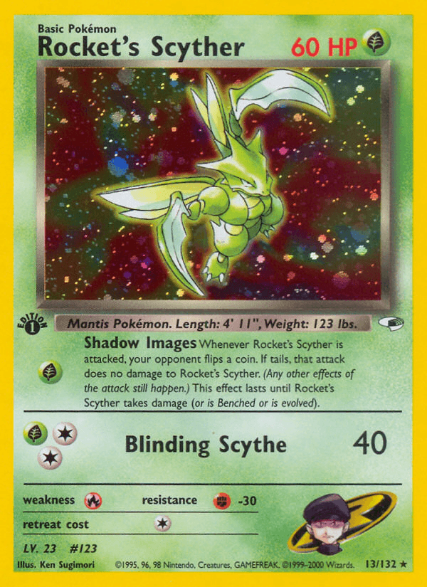 Carta Rocket's Scyther 13/132 do set Gym Heroes — Pokémon TCG | Bynx