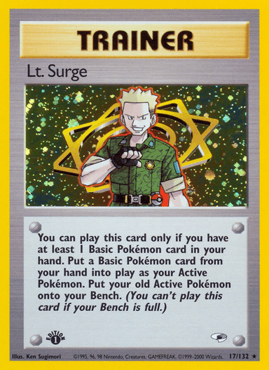 Carta Lt. Surge 17/132 do set Gym Heroes — Pokémon TCG | Bynx