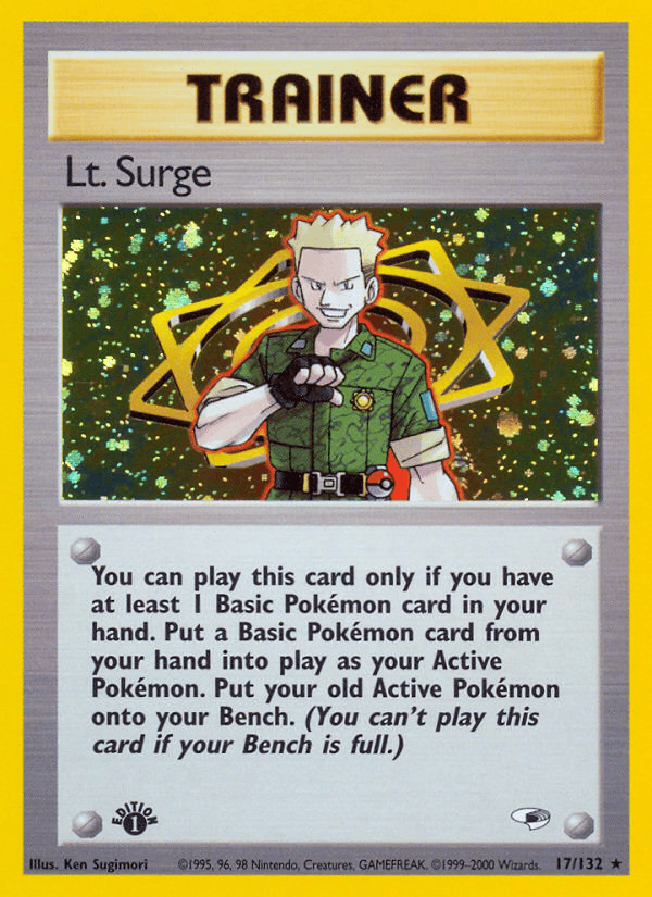 Carta Lt. Surge 17/132 do set Gym Heroes — Pokémon TCG | Bynx