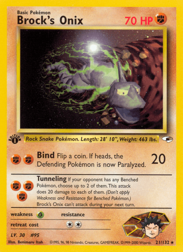 Carta Brock's Onix 21/132 do set Gym Heroes — Pokémon TCG | Bynx