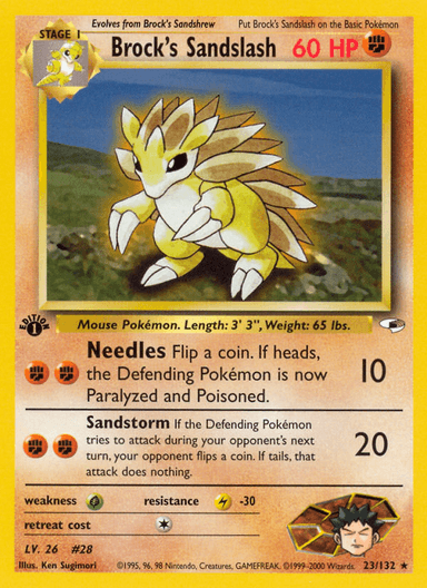 Carta Brock's Sandslash 23/132 do set Gym Heroes — Pokémon TCG | Bynx