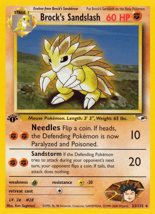 Carta Brock's Sandslash 23/132 do set Gym Heroes — Pokémon TCG | Bynx