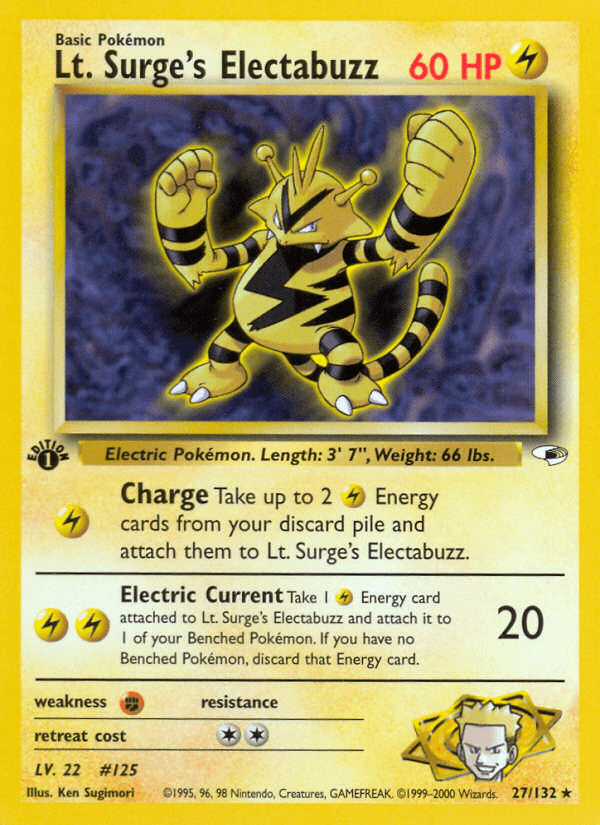 Carta Lt. Surge's Electabuzz 27/132 do set Gym Heroes — Pokémon TCG | Bynx