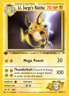 Lt. Surge's Raichu 28 — Gym Heroes