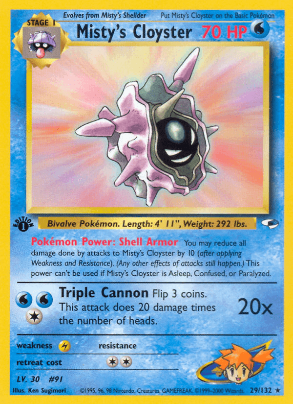 Carta Misty's Cloyster 29/132 do set Gym Heroes — Pokémon TCG | Bynx