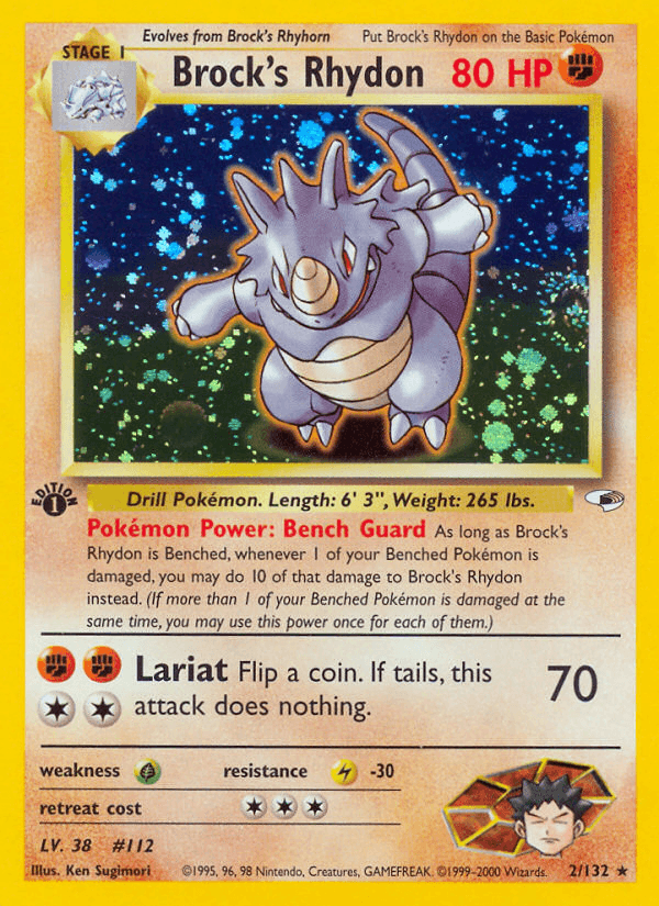 Carta Brock's Rhydon 2/132 do set Gym Heroes — Pokémon TCG | Bynx