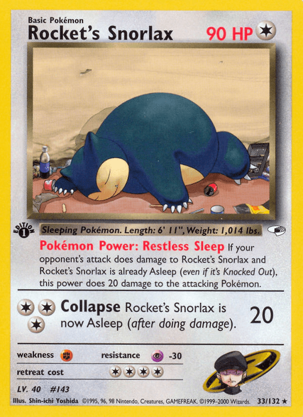 Carta Rocket's Snorlax 33/132 do set Gym Heroes — Pokémon TCG | Bynx