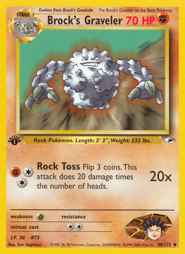Carta Brock's Graveler 40/132 do set Gym Heroes — Pokémon TCG | Bynx
