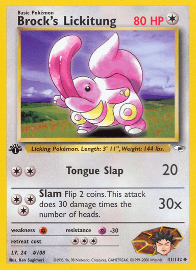 Carta Brock's Lickitung 41/132 do set Gym Heroes — Pokémon TCG | Bynx