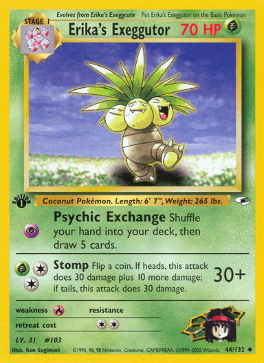 Carta Erika's Exeggutor 44/132 do set Gym Heroes — Pokémon TCG | Bynx