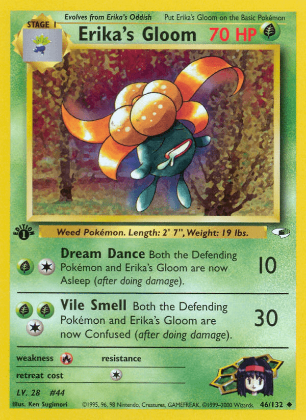 Carta Erika's Gloom 46/132 do set Gym Heroes — Pokémon TCG | Bynx