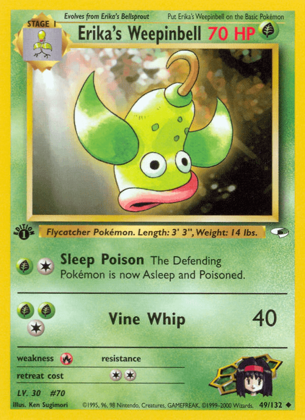 Carta Erika's Weepinbell 49/132 do set Gym Heroes — Pokémon TCG | Bynx