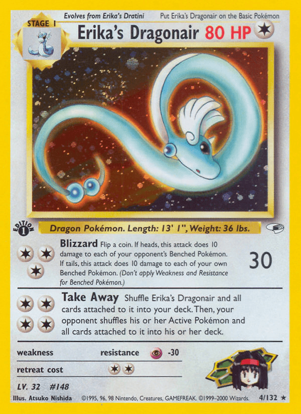 Carta Erika's Dragonair 4/132 do set Gym Heroes — Pokémon TCG | Bynx