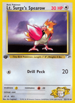 Lt. Surge's Spearow 52/132 — Gym Heroes
