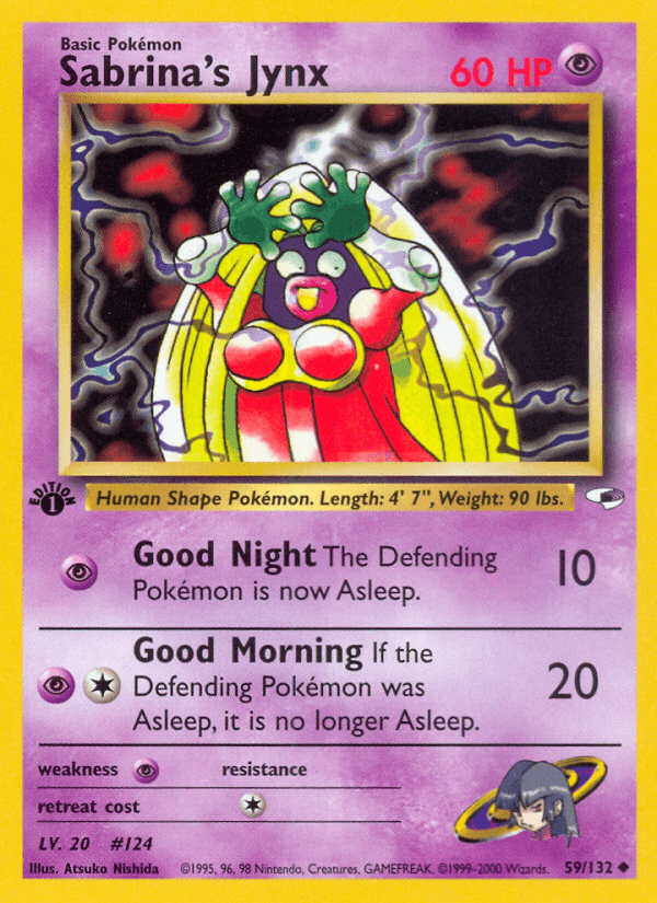 Carta Sabrina's Jynx 59/132 do set Gym Heroes — Pokémon TCG | Bynx