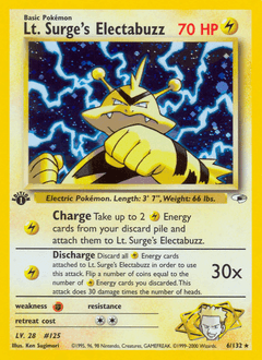 Lt. Surge's Electabuzz 6/132 — Gym Heroes