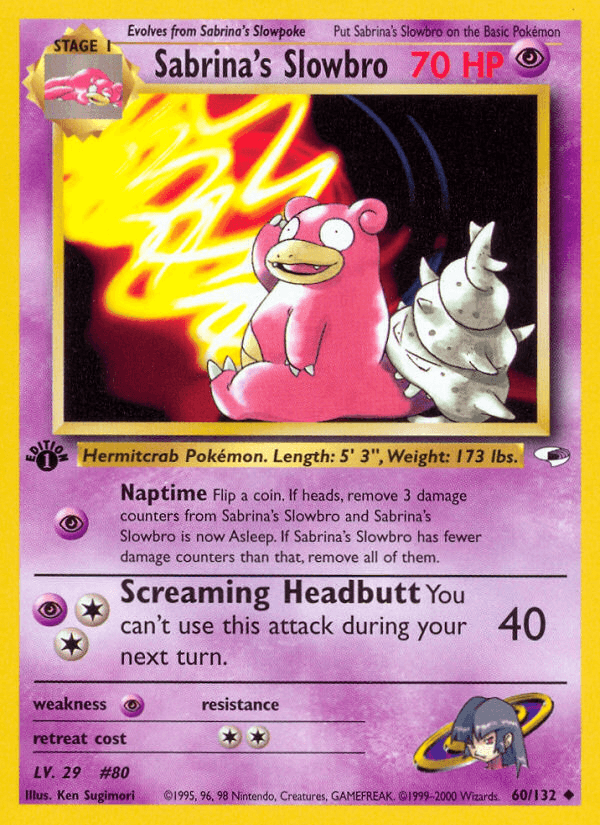 Carta Sabrina's Slowbro 60/132 do set Gym Heroes — Pokémon TCG | Bynx