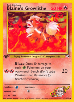Blaine's Growlithe 62 — Gym Heroes