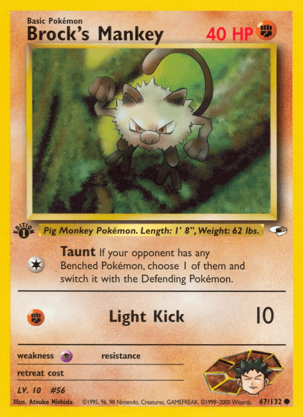 Carta Brock's Mankey 67/132 do set Gym Heroes — Pokémon TCG | Bynx