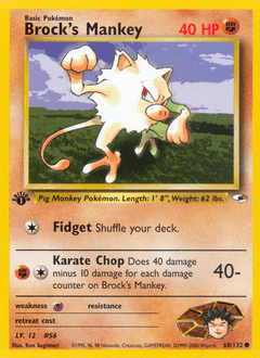 Brock's Mankey 68/132 — Gym Heroes