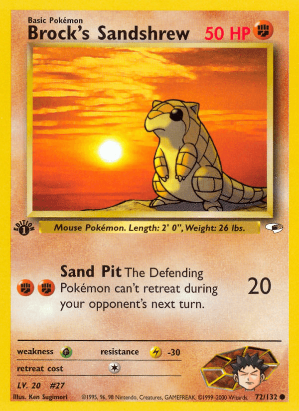 Carta Brock's Sandshrew 72/132 do set Gym Heroes — Pokémon TCG | Bynx