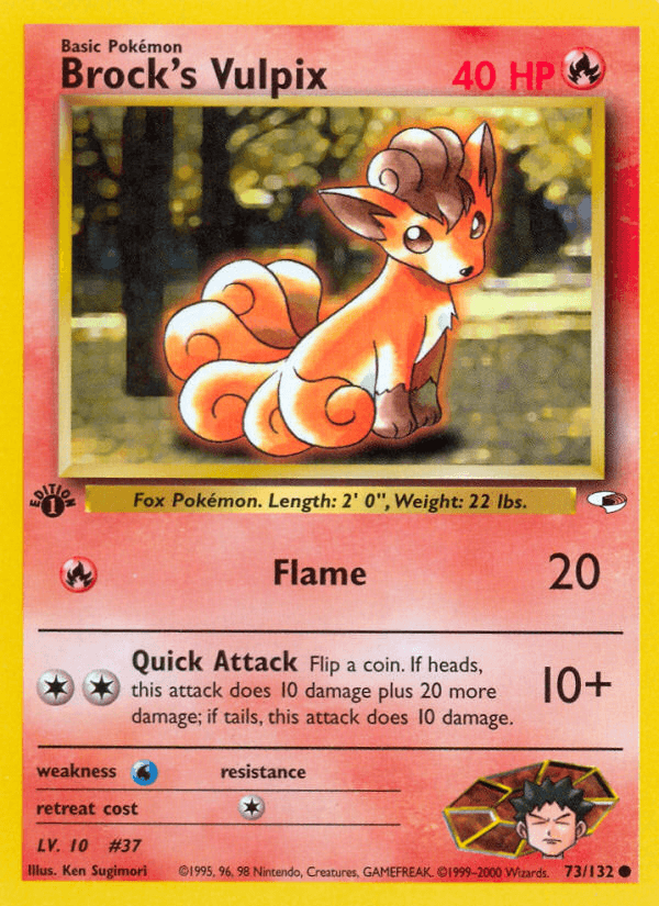 Carta Brock's Vulpix 73/132 do set Gym Heroes — Pokémon TCG | Bynx