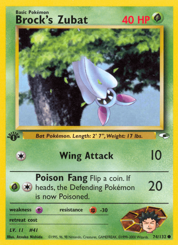 Carta Brock's Zubat 74/132 do set Gym Heroes — Pokémon TCG | Bynx