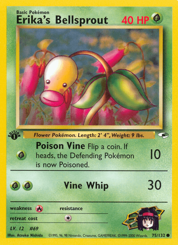 Carta Erika's Bellsprout 75/132 do set Gym Heroes — Pokémon TCG | Bynx