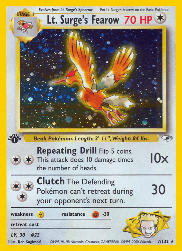 Carta Lt. Surge's Fearow 7/132 do set Gym Heroes — Pokémon TCG | Bynx