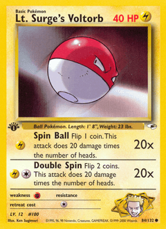 Lt. Surge's Voltorb 84/132 — Gym Heroes