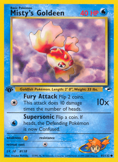 Carta Misty's Goldeen 85/132 do set Gym Heroes — Pokémon TCG | Bynx